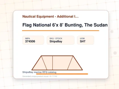 Flag National 6'x 8' Bunting, The Sudan - Nautical Equipment - Additional Items - IMPA 374506 - UOM SHT