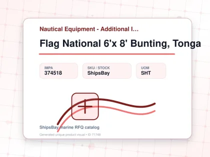 Flag National 6'x 8' Bunting, Tonga - Nautical Equipment - Additional Items - IMPA 374518 - UOM SHT