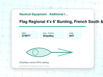 Flag Regional 4'x 6' Bunting, French South & Antarctic Land - Nautical Equipment - Additional Items - IMPA 374077 - UOM SHT