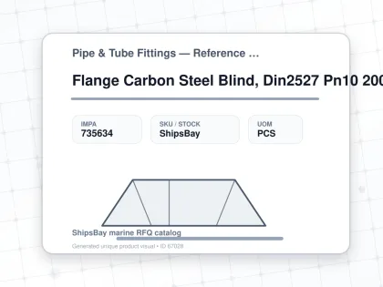 Flange Carbon Steel Blind, Din2527 Pn10 200mm - Pipe & Tube Fittings — Reference (IMPA) - IMPA 735634 - UOM PCS
