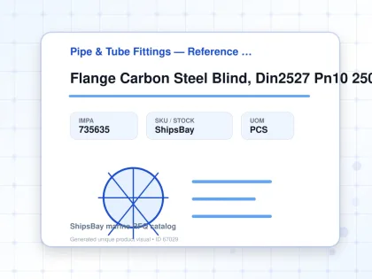 Flange Carbon Steel Blind, Din2527 Pn10 250mm - Pipe & Tube Fittings — Reference (IMPA) - IMPA 735635 - UOM PCS