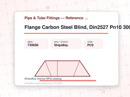 Flange Carbon Steel Blind, Din2527 Pn10 300mm - Pipe & Tube Fittings — Reference (IMPA) - IMPA 735636 - UOM PCS