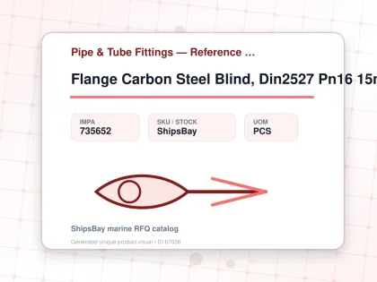 Flange Carbon Steel Blind, Din2527 Pn16 15mm - Pipe & Tube Fittings — Reference (IMPA) - IMPA 735652 - UOM PCS