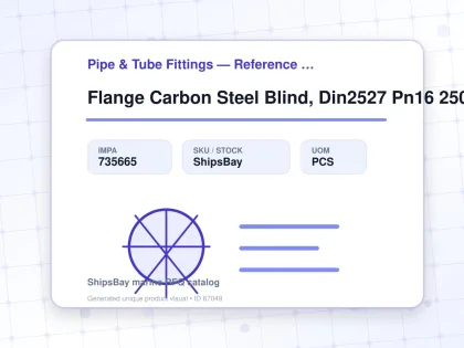 Flange Carbon Steel Blind, Din2527 Pn16 250mm - Pipe & Tube Fittings — Reference (IMPA) - IMPA 735665 - UOM PCS