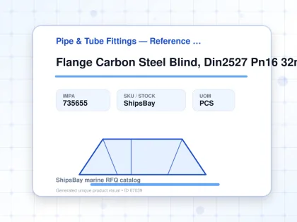 Flange Carbon Steel Blind, Din2527 Pn16 32mm - Pipe & Tube Fittings — Reference (IMPA) - IMPA 735655 - UOM PCS