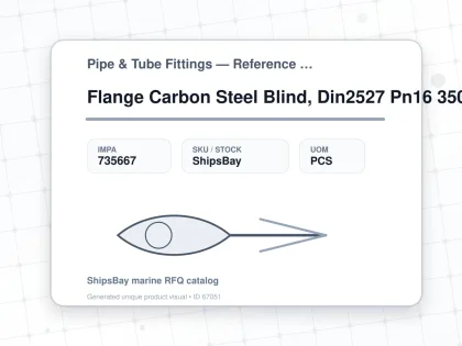 Flange Carbon Steel Blind, Din2527 Pn16 350mm - Pipe & Tube Fittings — Reference (IMPA) - IMPA 735667 - UOM PCS