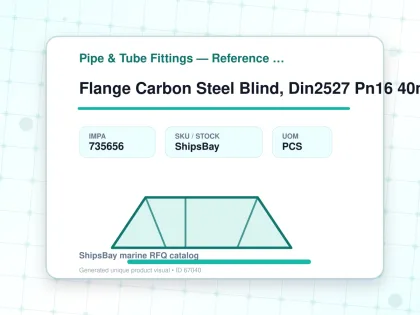 Flange Carbon Steel Blind, Din2527 Pn16 40mm - Pipe & Tube Fittings — Reference (IMPA) - IMPA 735656 - UOM PCS