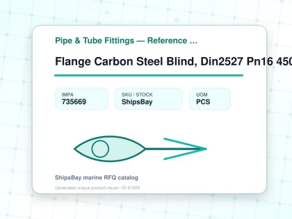 Flange Carbon Steel Blind, Din2527 Pn16 450mm - Pipe & Tube Fittings — Reference (IMPA) - IMPA 735669 - UOM PCS