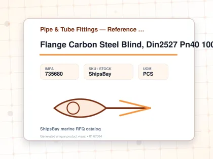 Flange Carbon Steel Blind, Din2527 Pn40 100mm - Pipe & Tube Fittings — Reference (IMPA) - IMPA 735680 - UOM PCS