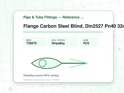 Flange Carbon Steel Blind, Din2527 Pn40 32mm - Pipe & Tube Fittings — Reference (IMPA) - IMPA 735675 - UOM PCS