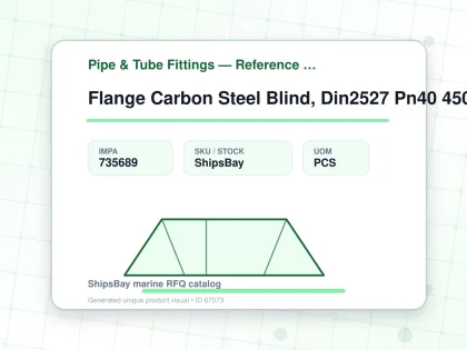 Flange Carbon Steel Blind, Din2527 Pn40 450mm - Pipe & Tube Fittings — Reference (IMPA) - IMPA 735689 - UOM PCS