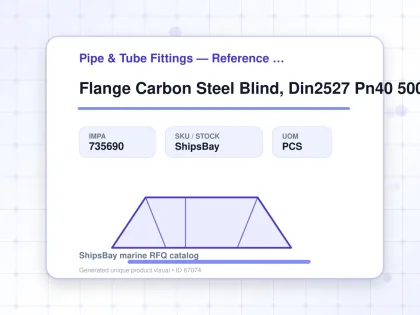Flange Carbon Steel Blind, Din2527 Pn40 500mm - Pipe & Tube Fittings — Reference (IMPA) - IMPA 735690 - UOM PCS