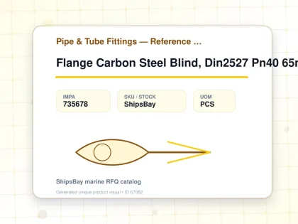 Flange Carbon Steel Blind, Din2527 Pn40 65mm - Pipe & Tube Fittings — Reference (IMPA) - IMPA 735678 - UOM PCS