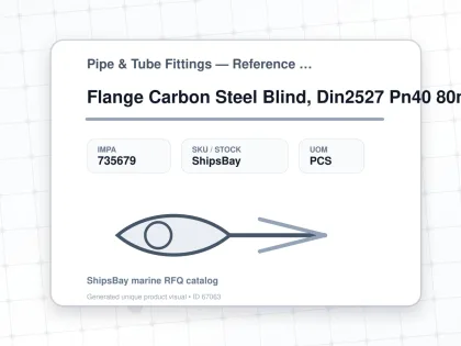 Flange Carbon Steel Blind, Din2527 Pn40 80mm - Pipe & Tube Fittings — Reference (IMPA) - IMPA 735679 - UOM PCS