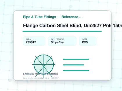 Flange Carbon Steel Blind, Din2527 Pn6 150mm - Pipe & Tube Fittings — Reference (IMPA) - IMPA 735612 - UOM PCS