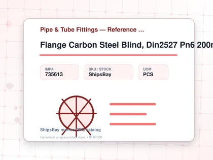 Flange Carbon Steel Blind, Din2527 Pn6 200mm - Pipe & Tube Fittings — Reference (IMPA) - IMPA 735613 - UOM PCS