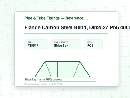 Flange Carbon Steel Blind, Din2527 Pn6 400mm - Pipe & Tube Fittings — Reference (IMPA) - IMPA 735617 - UOM PCS