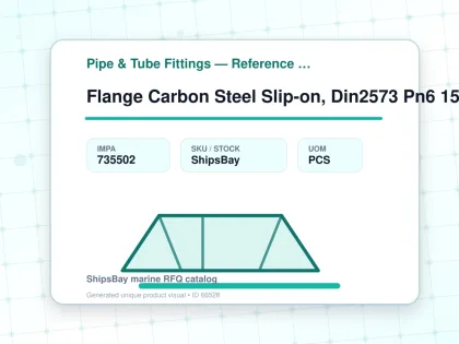 Flange Carbon Steel Slip-on, Din2573 Pn6 15mm - Pipe & Tube Fittings — Reference (IMPA) - IMPA 735502 - UOM PCS