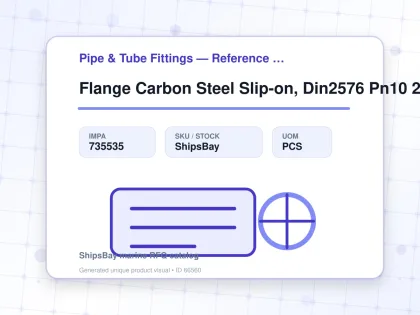 Flange Carbon Steel Slip-on, Din2576 Pn10 250mm - Pipe & Tube Fittings — Reference (IMPA) - IMPA 735535 - UOM PCS