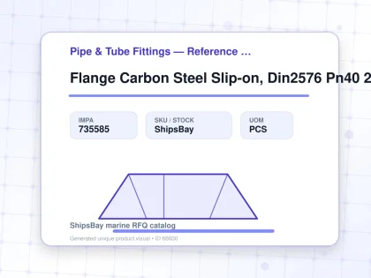 Flange Carbon Steel Slip-on, Din2576 Pn40 250mm - Pipe & Tube Fittings — Reference (IMPA) - IMPA 735585 - UOM PCS