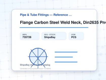 Flange Carbon Steel Weld Neck, Din2635 Pn40 65mm - Pipe & Tube Fittings — Reference (IMPA) - IMPA 735728 - UOM PCS