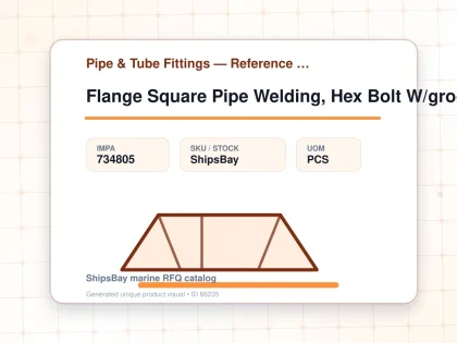 Flange Square Pipe Welding, Hex Bolt W/groove Sha 40mm - Pipe & Tube Fittings — Reference (IMPA) - IMPA 734805 - UOM PCS
