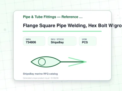 Flange Square Pipe Welding, Hex Bolt W/groove Sha 50mm - Pipe & Tube Fittings — Reference (IMPA) - IMPA 734806 - UOM PCS