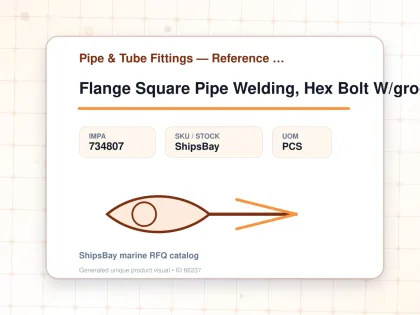 Flange Square Pipe Welding, Hex Bolt W/groove Sha 65mm - Pipe & Tube Fittings — Reference (IMPA) - IMPA 734807 - UOM PCS