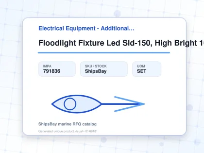 Floodlight Fixture Led Sld-150, High Bright 100-220v 400000cd - Electrical Equipment - Additional Items - IMPA 791836 - UOM SET