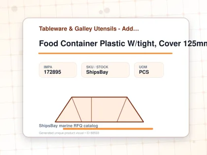 Food Container Plastic W/tight, Cover 125mm Diam 0.74ltr Deep - Tableware & Galley Utensils - Additional Items - IMPA 172895 - UOM PCS