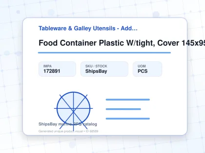Food Container Plastic W/tight, Cover 145x95x90mm 0.9ltr Deep - Tableware & Galley Utensils - Additional Items - IMPA 172891 - UOM PCS
