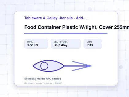 Food Container Plastic W/tight, Cover 255mm Diam 7.2ltr Deep - Tableware & Galley Utensils - Additional Items - IMPA 172899 - UOM PCS