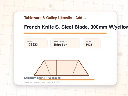 French Knife S. Steel Blade, 300mm W/yellow Plastic Handle - Tableware & Galley Utensils - Additional Items - IMPA 172333 - UOM PCS