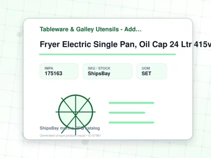 Fryer Electric Single Pan, Oil Cap 24 Ltr 415v 30 50hz - Tableware & Galley Utensils - Additional Items - IMPA 175163 - UOM SET