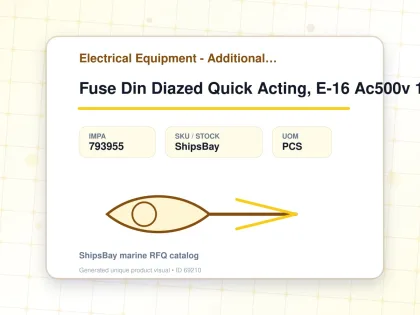 Fuse Din Diazed Quick Acting, E-16 Ac500v 16a - Electrical Equipment - Additional Items - IMPA 793955 - UOM PCS