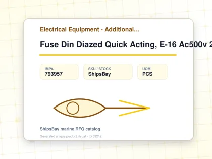 Fuse Din Diazed Quick Acting, E-16 Ac500v 25a - Electrical Equipment - Additional Items - IMPA 793957 - UOM PCS