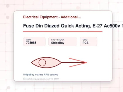 Fuse Din Diazed Quick Acting, E-27 Ac500v 16a - Electrical Equipment - Additional Items - IMPA 793965 - UOM PCS