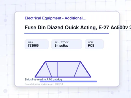Fuse Din Diazed Quick Acting, E-27 Ac500v 20a - Electrical Equipment - Additional Items - IMPA 793966 - UOM PCS