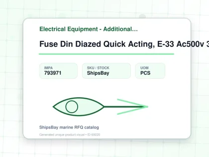 Fuse Din Diazed Quick Acting, E-33 Ac500v 35a - Electrical Equipment - Additional Items - IMPA 793971 - UOM PCS
