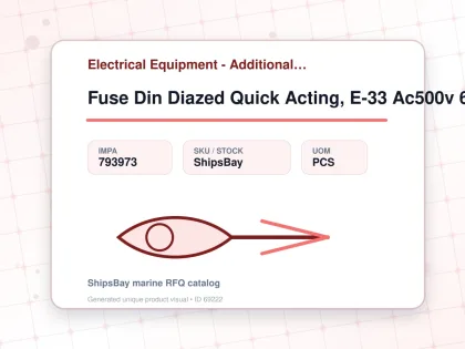 Fuse Din Diazed Quick Acting, E-33 Ac500v 63a - Electrical Equipment - Additional Items - IMPA 793973 - UOM PCS