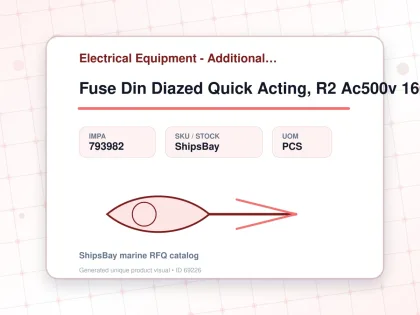 Fuse Din Diazed Quick Acting, R2 Ac500v 160a - Electrical Equipment - Additional Items - IMPA 793982 - UOM PCS