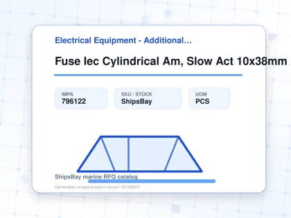 Fuse Iec Cylindrical Am, Slow Act 10x38mm Ac500v 20a - Electrical Equipment - Additional Items - IMPA 796122 - UOM PCS