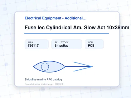 Fuse Iec Cylindrical Am, Slow Act 10x38mm Ac500v 6a - Electrical Equipment - Additional Items - IMPA 796117 - UOM PCS