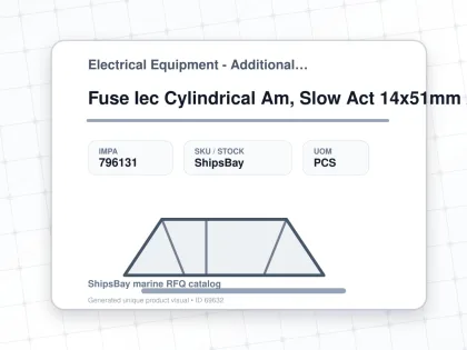 Fuse Iec Cylindrical Am, Slow Act 14x51mm Ac690v 6a - Electrical Equipment - Additional Items - IMPA 796131 - UOM PCS