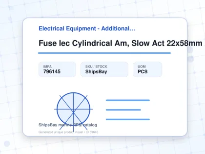 Fuse Iec Cylindrical Am, Slow Act 22x58mm Ac690v 10a - Electrical Equipment - Additional Items - IMPA 796145 - UOM PCS