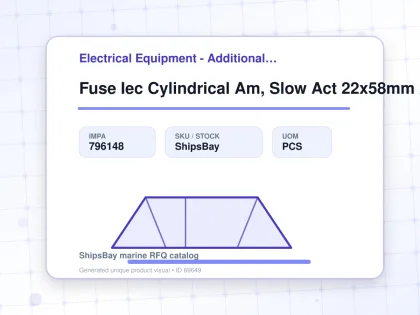 Fuse Iec Cylindrical Am, Slow Act 22x58mm Ac690v 20a - Electrical Equipment - Additional Items - IMPA 796148 - UOM PCS