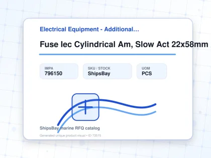Fuse Iec Cylindrical Am, Slow Act 22x58mm Ac690v 32a - Electrical Equipment - Additional Items - IMPA 796150 - UOM PCS