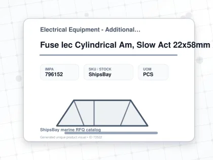 Fuse Iec Cylindrical Am, Slow Act 22x58mm Ac690v 50a - Electrical Equipment - Additional Items - IMPA 796152 - UOM PCS