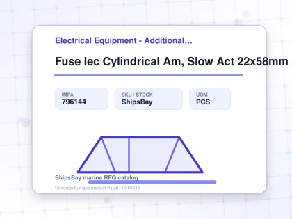 Fuse Iec Cylindrical Am, Slow Act 22x58mm Ac690v 8a - Electrical Equipment - Additional Items - IMPA 796144 - UOM PCS