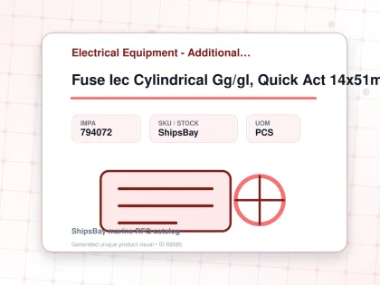 Fuse Iec Cylindrical Gg/gl, Quick Act 14x51mm Ac500v 40a - Electrical Equipment - Additional Items - IMPA 794072 - UOM PCS